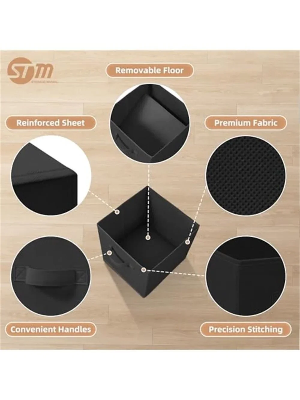 Storage Cubes 11 Inch Durable 6 Pack Fabric Foldable
